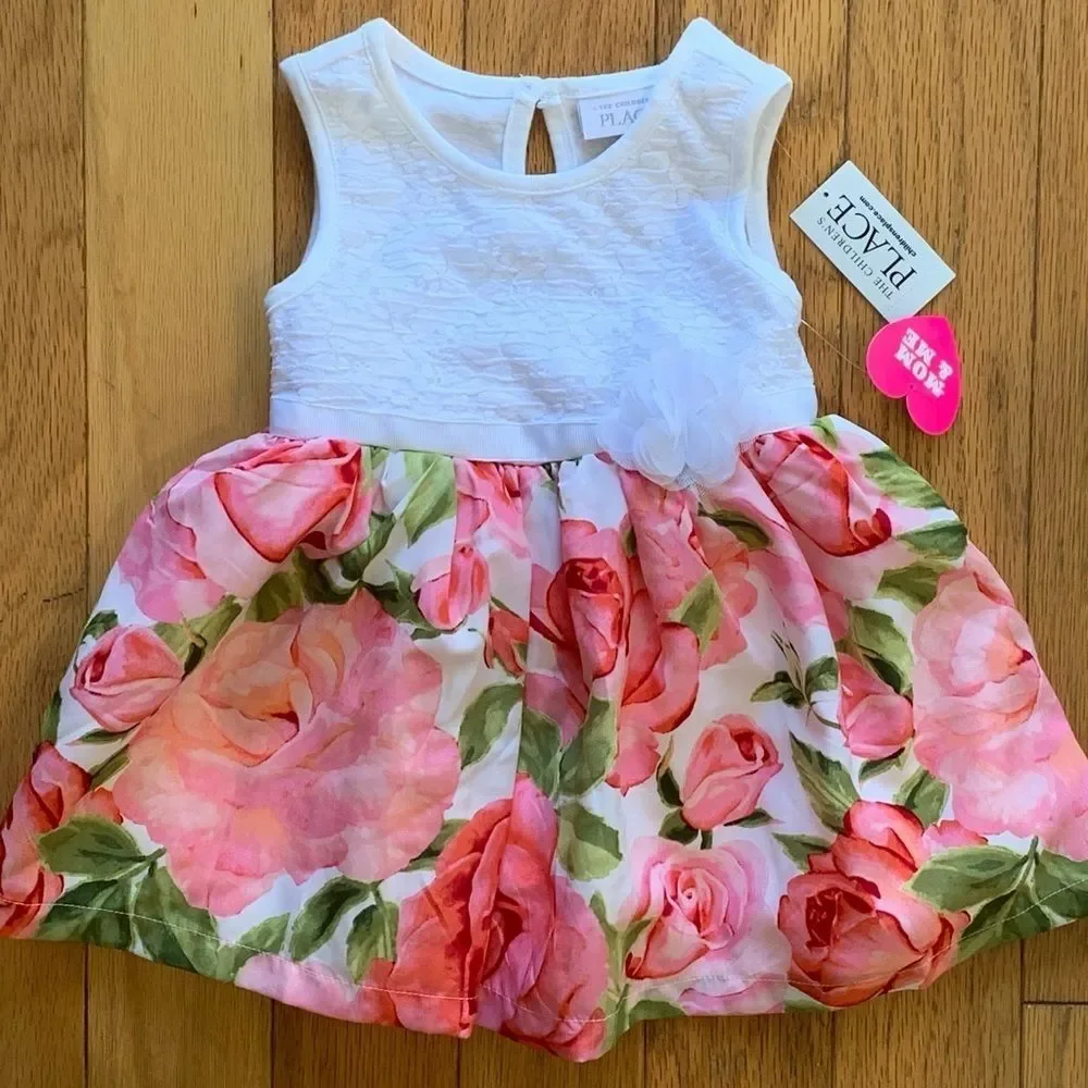 NWT Children’s Place Floral Dress + Low Heel Shoes